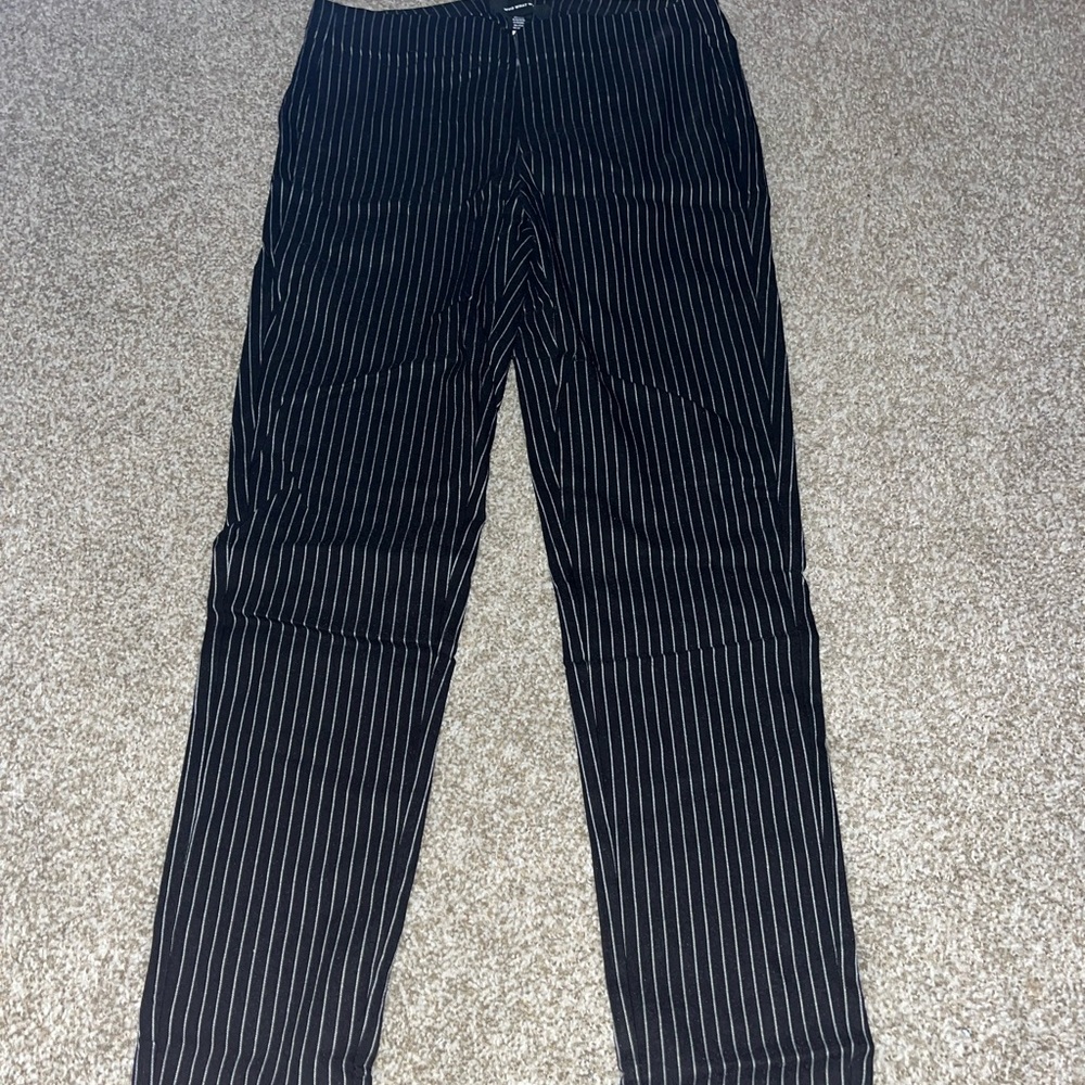 Striped black and white dress pants